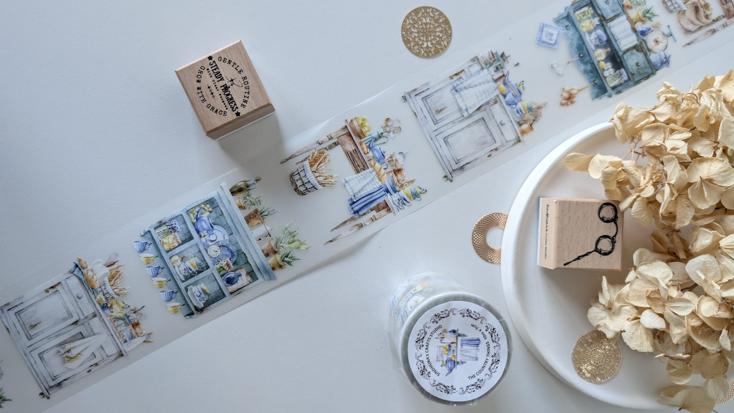 Farmhouse Pantry Matte PET Tape – Watercolour Country Kitchen Decorative Tape